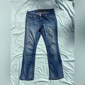 Seven7 Medium Wash Bootcut Distressed Jeans Size 10